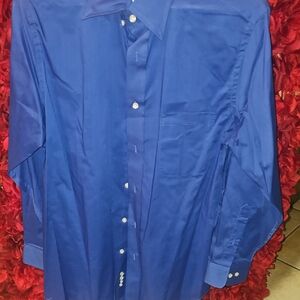 Croft & Barrow Men's Royal Blue Dress Shirt Size Medium LIKE NEW